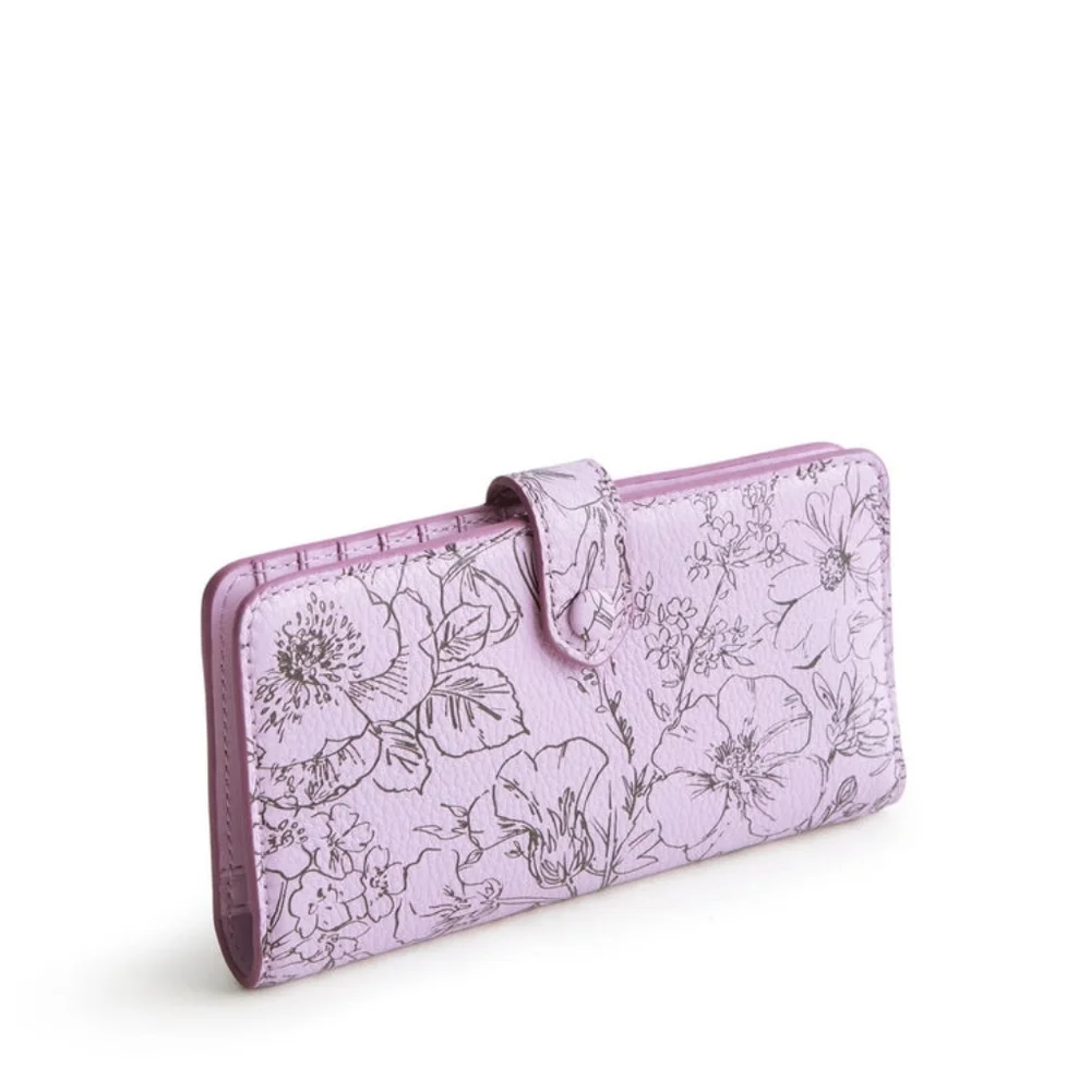 Vera Bradley Bloom Lavender Frost Leather Tab Wallet